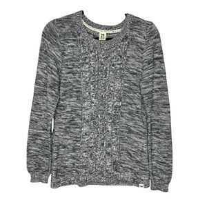 Roxy Grey Cable Knit Cabincore Cozy Sweater